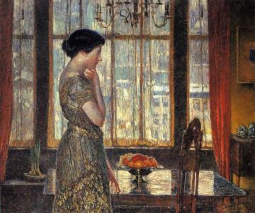 New York Winter Window Artwork by Frederick Childe Hassam