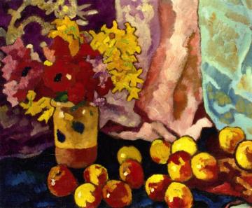 Still Life With Flowers And Apples Artwork by Louis Valtat