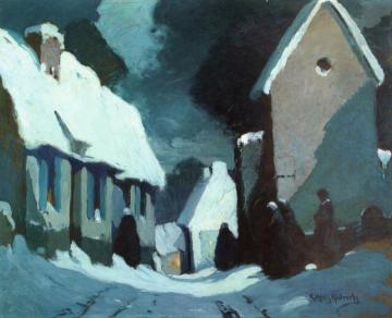 Street Scene With Five Figures Artwork by Georges Ames Aldrich