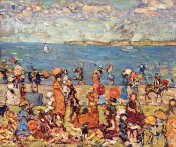 Beach Scene Artwork by Maurice Prendergast