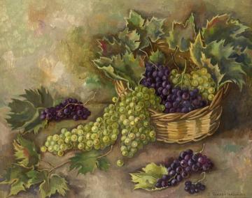 Still Life with Grapes Artwork by Zinaida Serebriakova