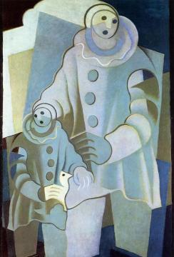 Two Pierrots Artwork by Juan Gris