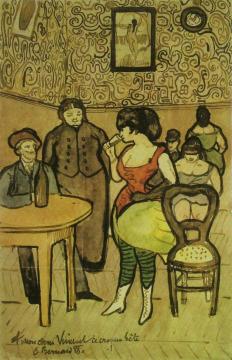 Brothelscene "A mon ami Vincent. ce croqui bête" Artwork by Émile Bernard