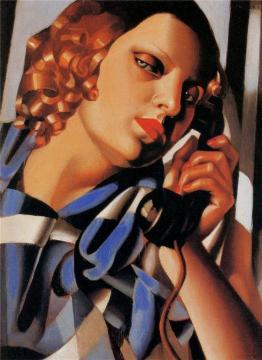 The Telephone Artwork by Tamara De Lempicka