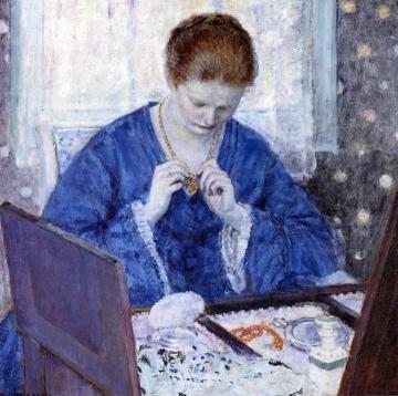The Gold Locket Artwork by Frederick Carl Frieseke