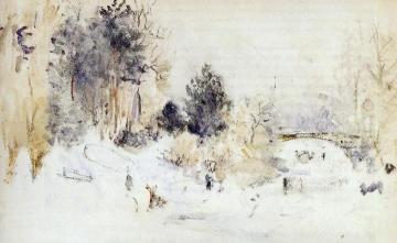 Snowy Landscape Artwork by Berthe Morisot