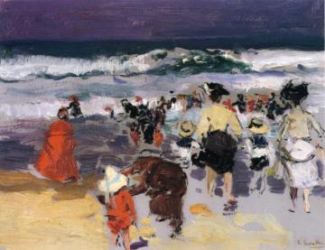 The Beach at Biarritz (sketch) Artwork by Joaquin Sorolla y Bastida