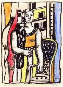 Woman with a Scarf Artwork by Fernand Léger