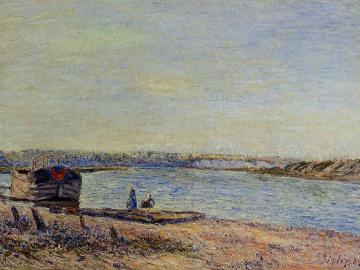 The Hills of Veneux, Seen from Saint-Mammes Artwork by Alfred Sisley