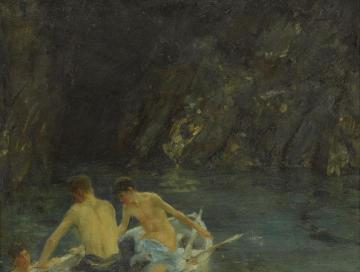 The cavern Artwork by Henry Scott Tuke