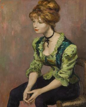 Girl In Green Corsage Artwork by Marcel Dyf