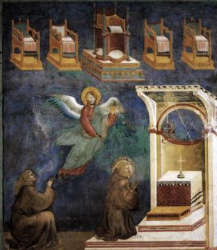 Legend Of St Francis: 9. Vision Of The Thrones (upper Church, San Francesco, Assisi) Artwork by Giotto di Bondone