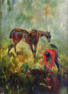 Hunting Horse With Hounds Artwork by Henri de Toulouse-Lautrec