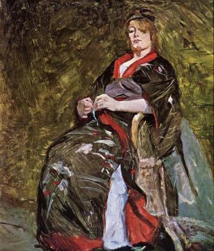 Lili Grenier In A Kimono Artwork by Henri de Toulouse-Lautrec