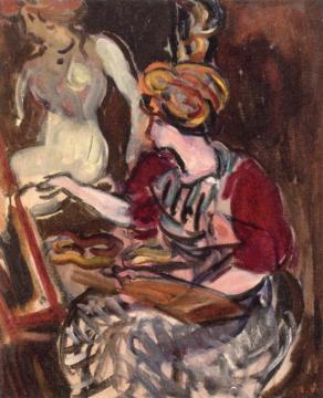 Young Woman And Her Model Artwork by Louis Valtat