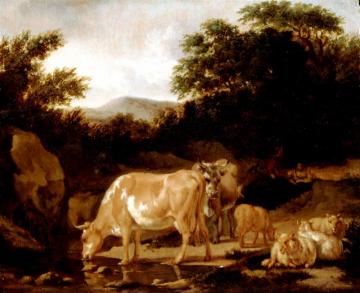 Cows And Sheep In A Wood Artwork by Adriaen van de Velde