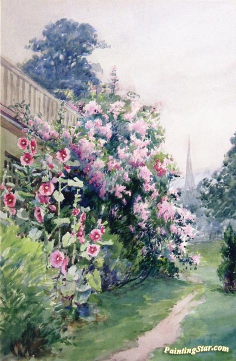 Hollyhocks Artwork by Julia Sulzer Griffith