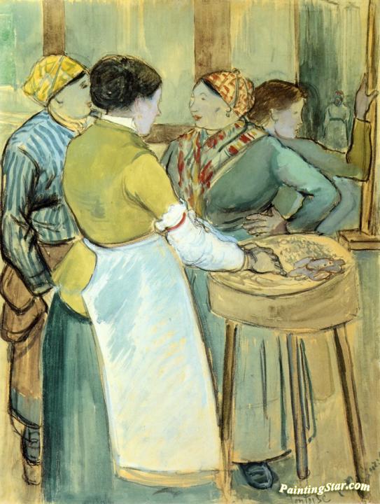 Market at Pontoise Artwork by Camille Pissarro