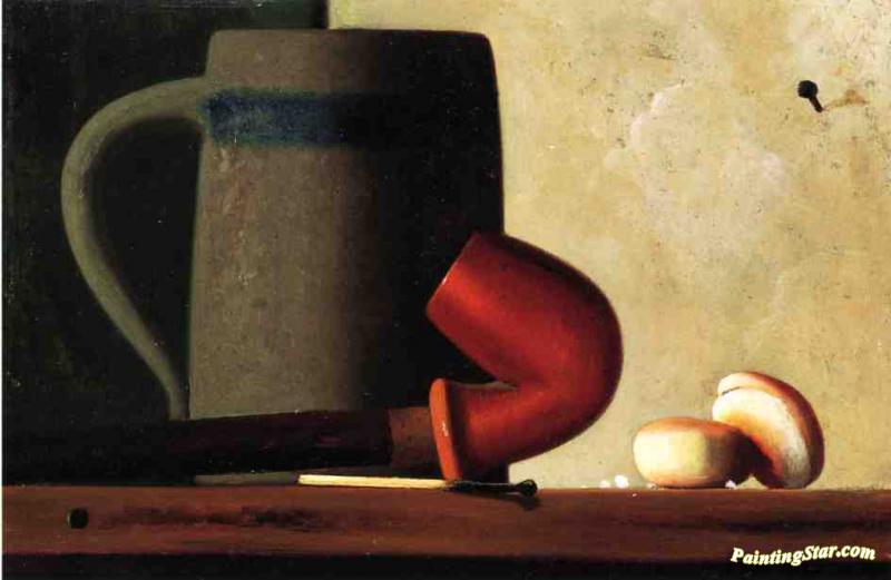 Still Life With Mug, Pipe And Oyster Crackers Artwork by John Frederick Peto