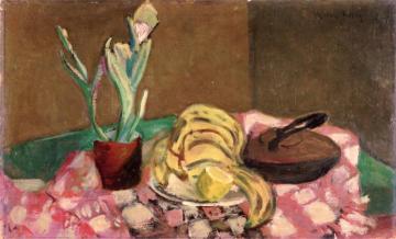 Still Life With Iron, Plant And Bananas Artwork by Milton Avery