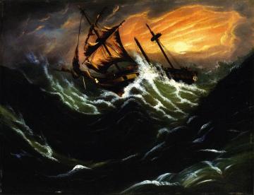 Ship in a Storm Artwork by Thomas Chambers