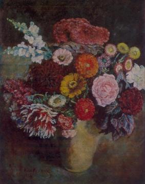 Bouquet on a dark background Artwork by Ilya Mashkov