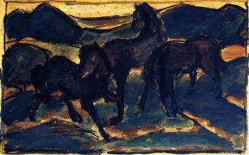 Horses at Pasture I Artwork by Franz Marc