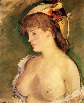 The Blond with Bare Breasts Artwork by Edouard Manet