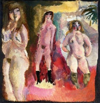 Three Nudes Artwork by Jules Pascin
