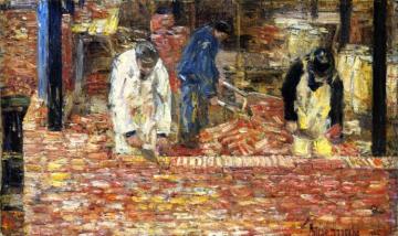 The Bricklayers Artwork by Frederick Childe Hassam