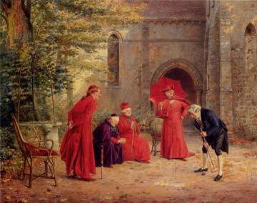 Playing Croquet Artwork by Paul Schaan