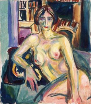 Nude, Sitting on the Couch Artwork by Edvard Munch