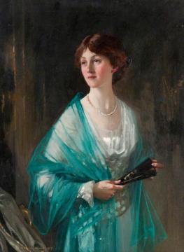 Lady With A Green Scarf Artwork by George Henry