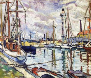 The Canal And Drawbridge At Ouistreham Artwork by Louis Valtat
