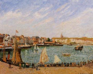 Afternoon, Sun, the Inner Harbour, Dieppe Artwork by Camille Pissarro
