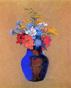 Wild Flowers in a Vase Artwork by Odilon Redon