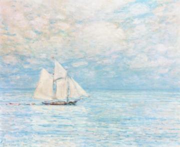 Sailing on Calm Seas, Gloucester Harbor Artwork by Frederick Childe Hassam