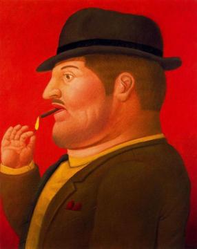 Man Smoking Artwork by Fernando Botero