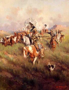 Ever Westward Artwork by Frank Tenney Johnson