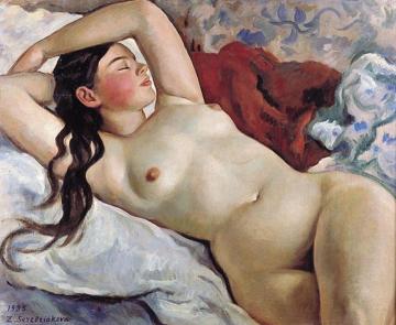 Reclining Nude Artwork by Zinaida Serebriakova