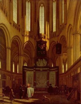 The Choir Of The Nieuwe Kerk In Amsterdam With The Tomb Of Michiel De Ruijter Artwork by Emanuel de Witte