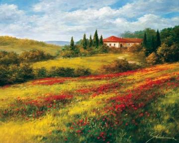 Landscape With Poppies Artwork by Heinz Scholnhammer