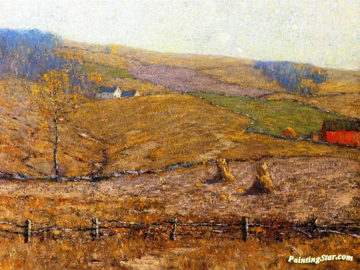 A New England Farm Artwork by Bruce Crane