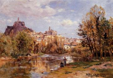The Village Of Puy En Valay Artwork by Edmond Petitjean