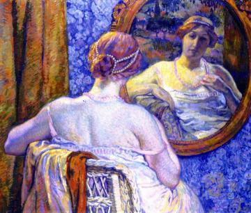 Woman with Red Necklace Artwork by Theo van Rysselberghe