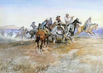 Start of Roundup Artwork by Charles Marion Russell