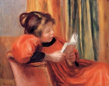 Girl Reading Artwork by Pierre Auguste Renoir