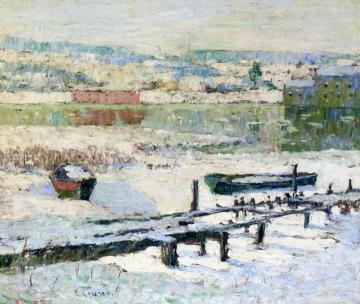 River in Winter Artwork by Ernest Lawson