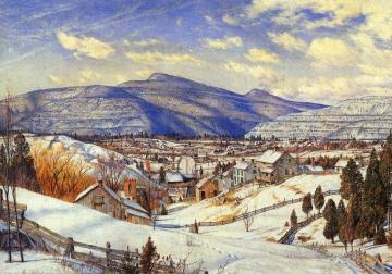 Winter Landscape, Valley of the Catskills Artwork by Charles Herbert Moore