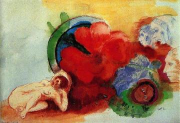 Nude, Begonia and Heads Artwork by Odilon Redon